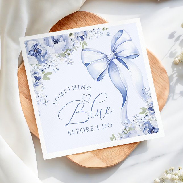 Blaue Blumen Hochzeitsdusche Papier Serviette (Von Creator hochgeladen)