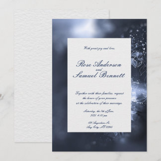 Blaue Blumen Hochzeitsfeiern Einladung