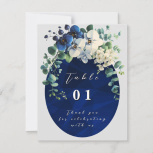 Blaue Blumen Hochzeitstischnummern