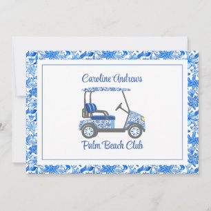 Blaue Blumen im eleganten Stil Palm Beach Golfwage Dankeskarte