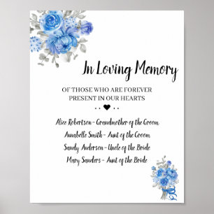 Blaue Blumen im Zeichen der Erinnerung Poster