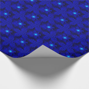 Blaue Blumen in 3D , Artdeco Geschenkpapier