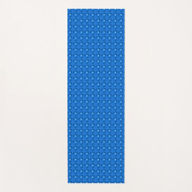 Blaue Blumen in 3D , Artdeco Yogamatte (Vorderseite)