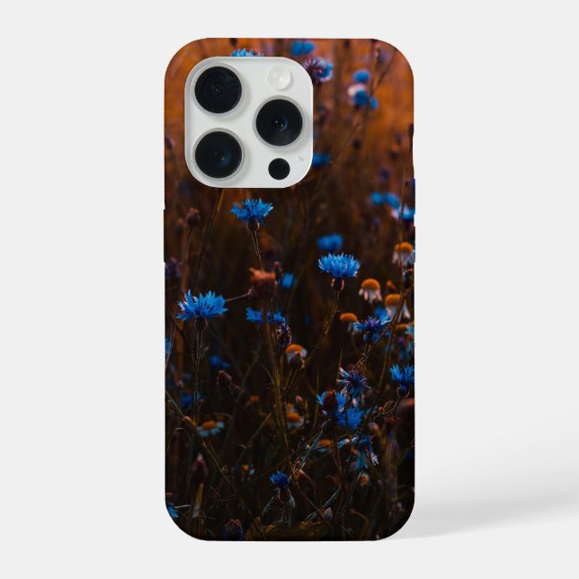 Blaue Blumen iPhone Hülle (Rückseite)