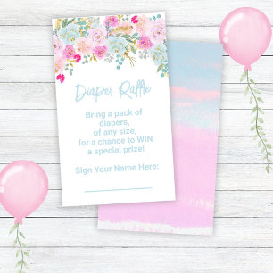Blaue Blumen-Jungen-Baby-Party-Windel-Raffle Begleitkarte