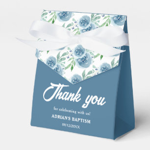 Blaue Blumen-Jungen-Taufgeschenkbox Geschenkschachtel