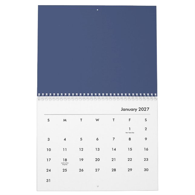 Blaue Blumen Kalender (Jan 2027)