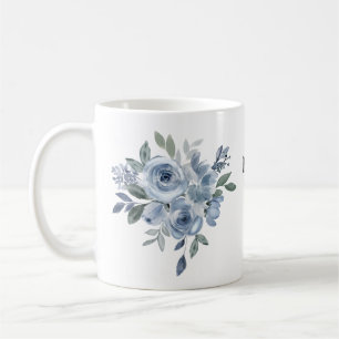 Blaue Blumen Keramik für Blumenliebhaber Kaffeetasse