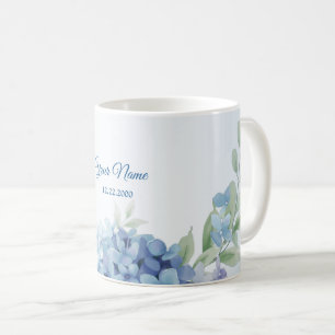 Blaue Blumen Kräuter Staubige Vintage Hochzeitsfei Kaffeetasse