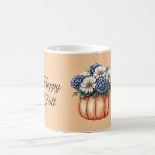Blaue Blumen Kürbis Herbst Kaffeetasse