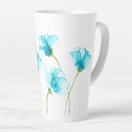 Blaue Blumen Latte Tasse
