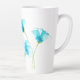 Blaue Blumen Latte Tasse