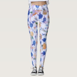 Blaue Blumen Leggings