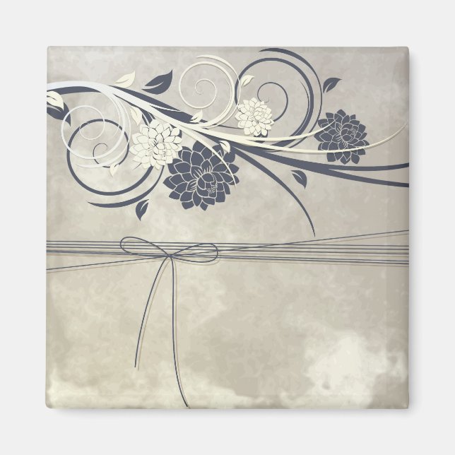 Blaue Blumen Magnet (Vorne)