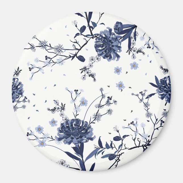 Blaue Blumen Magnet (Vorne)