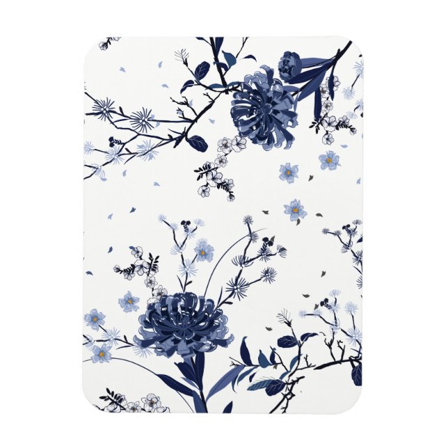 Blaue Blumen Magnet (Vertikal)