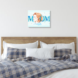 Blaue Blumen-Mama Leinwanddruck