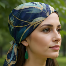 Blaue Blumen Mandala Chiffon Schal