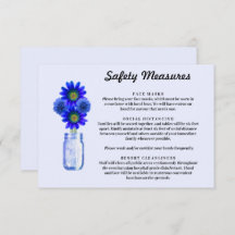Blaue Blumen Mason Jar Sicherheitsmaßnahmen