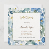 Blaue Blumen Minimales Brautparty
