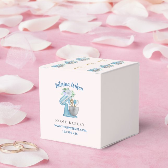Blaue Blumen-Mixer-Geschenkbox Geschenkschachtel (Hochzeit)