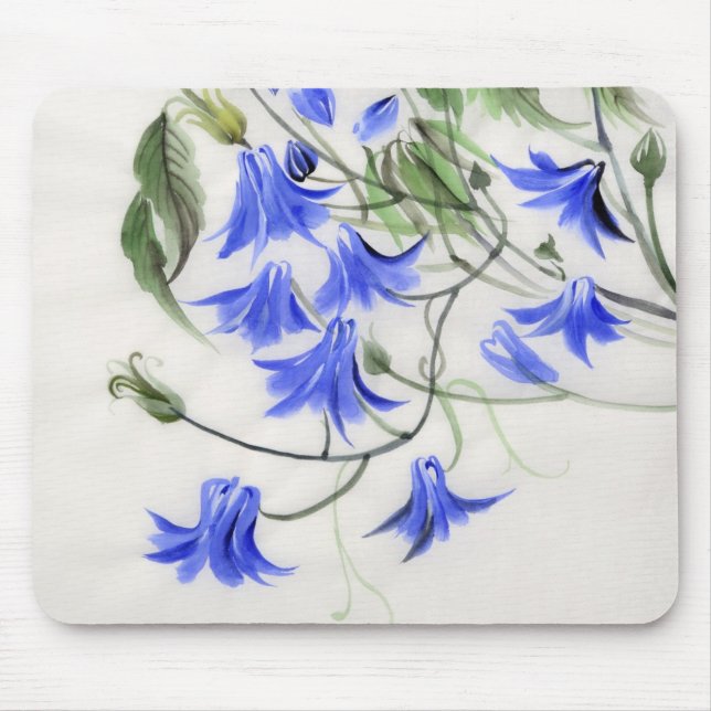 Blaue Blumen Mousepad (Vorne)