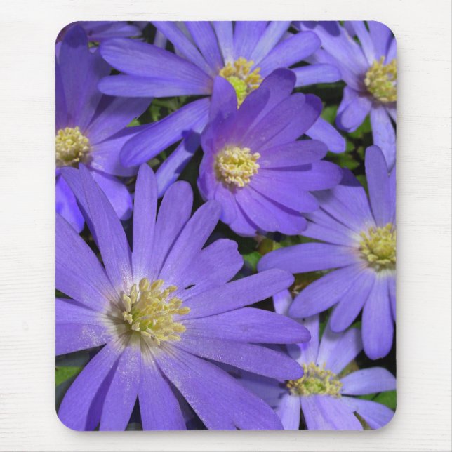 Blaue Blumen Mousepad Lila / Blauer Dekor Geschenk (Vorne)