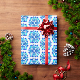 Blaue Blumen, Muster der Blume, Blumenmuster Geschenkpapier