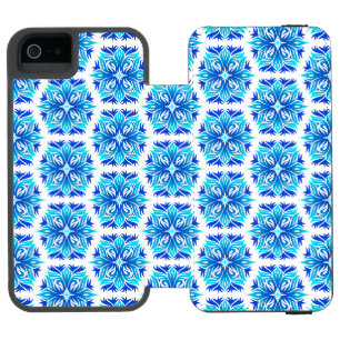 Blaue Blumen, Muster der Blume, Blumenmuster Incipio Watson™ iPhone 5 Geldbörsen Hülle