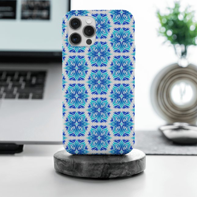 Blaue Blumen, Muster der Blume, Blumenmuster iPhone Hülle (Von Creator hochgeladen)