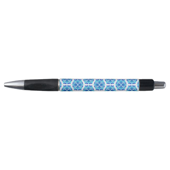 Blaue Blumen, Muster der Blume, Blumenmuster Kugelschreiber (Vorderseite)