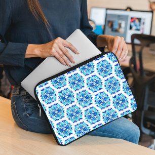 Blaue Blumen, Muster der Blume, Blumenmuster Laptopschutzhülle