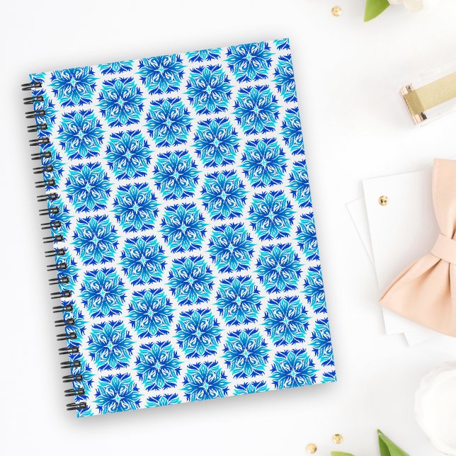 Blaue Blumen, Muster der Blume, Blumenmuster Notizblock (Von Creator hochgeladen)