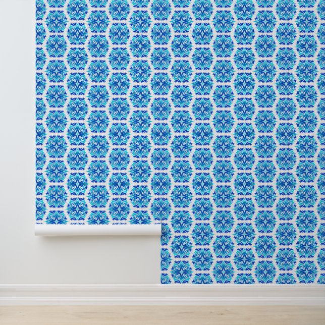 Blaue Blumen, Muster der Blume, Blumenmuster Tapete (Anwendung)
