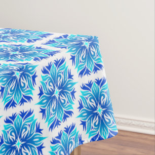 Blaue Blumen, Muster der Blume, Blumenmuster Tischdecke