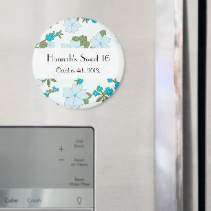 Blaue Blumen, Muster der Blume, süß 16 Magnet