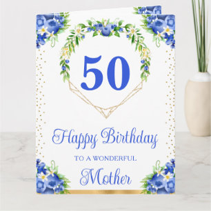 Blaue Blumen Mutter Geburtstagskarte mit Blumen Karte