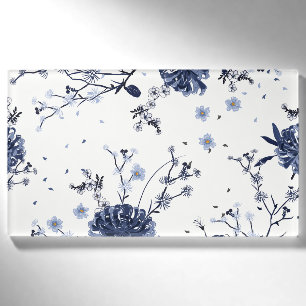 Blaue Blumen Namenschild