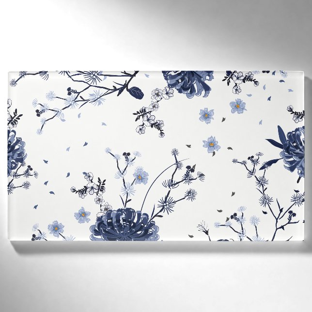 Blaue Blumen Namenschild (Vorderseite)