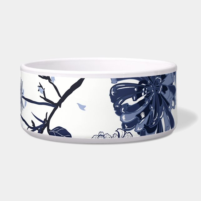 Blaue Blumen Napf (Vorderseite)