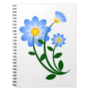 BLAUE BLUMEN NOTIZBLOCK