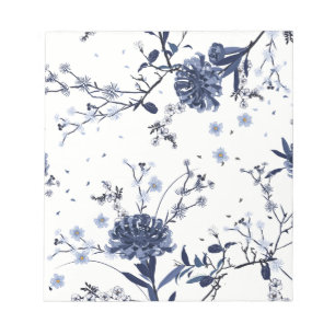 Blaue Blumen Notizblock