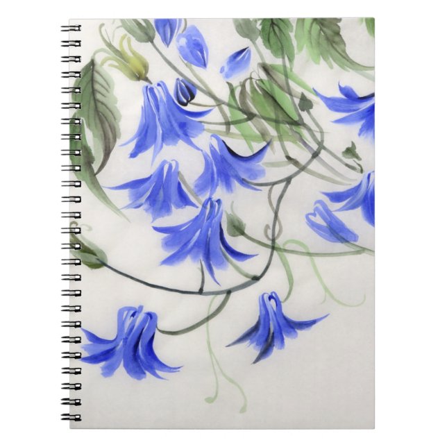 Blaue Blumen Notizblock (Vorderseite)