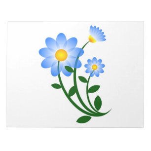 BLAUE BLUMEN NOTIZBLOCK