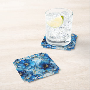 Blaue Blumen-Papierserviettenringe Untersetzer