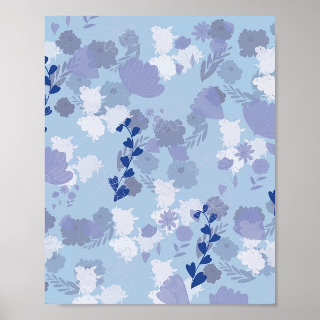 Blaue Blumen Poster (Vorne)