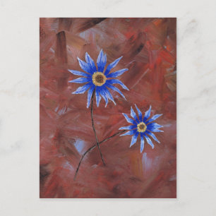 Blaue Blumen Postkarte