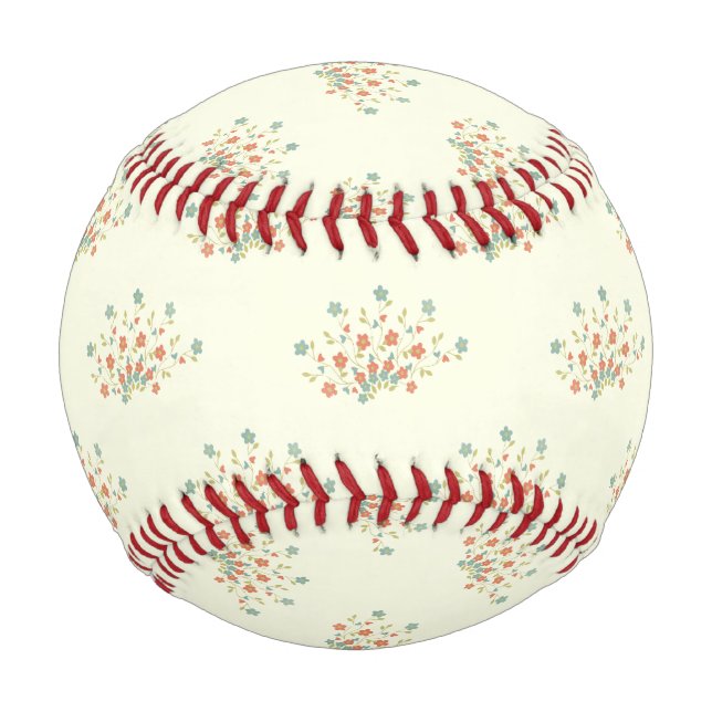 Blaue Blumen, rote Blume, Muster von Blume Baseball (Rückseite)