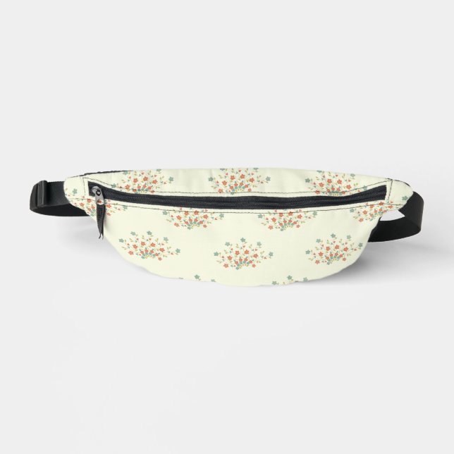Blaue Blumen, rote Blume, Muster von Blume Bauchtasche (Vorderseite)