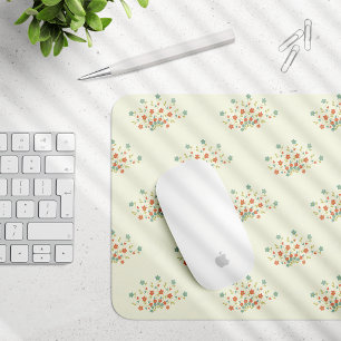 Blaue Blumen, rote Blume, Muster von Blume Mousepad